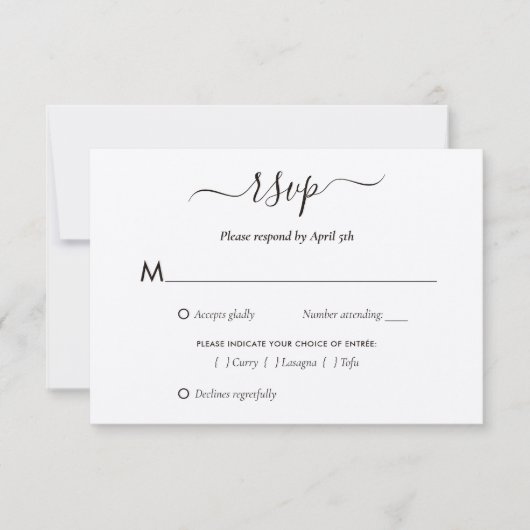 Elegant Kraft Paper Wedding RSVP Kaartje (Voorkant)
