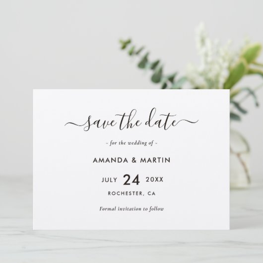 Elegant Kraft Paper Wedding Save The Date (Staand voorkant)