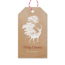 Elegant Kraft Paper White Deer in Forest