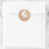 Elegant Kraft Paper White Deer in Forest Ronde Sticker (Tas)
