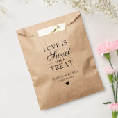 Elegant Kraft Papier Liefde is Zoete Bruiloft Bedankzakje (Gezegeld)
