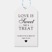 Elegant kraft papier liefde is zoete bruiloft cadeaulabel (Voorkant)