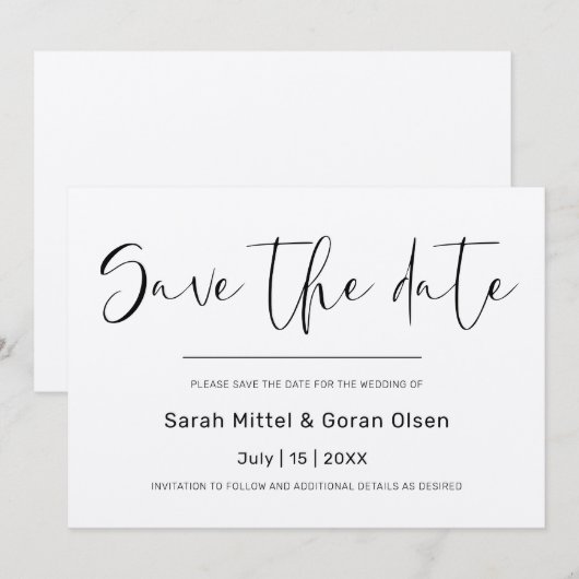 Elegant Kraft papier Save the date Uitnodiging (Voorkant / Achterkant)