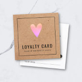 Elegant Kraft Pink Heart Beauty Salon Loyalty Kaar
