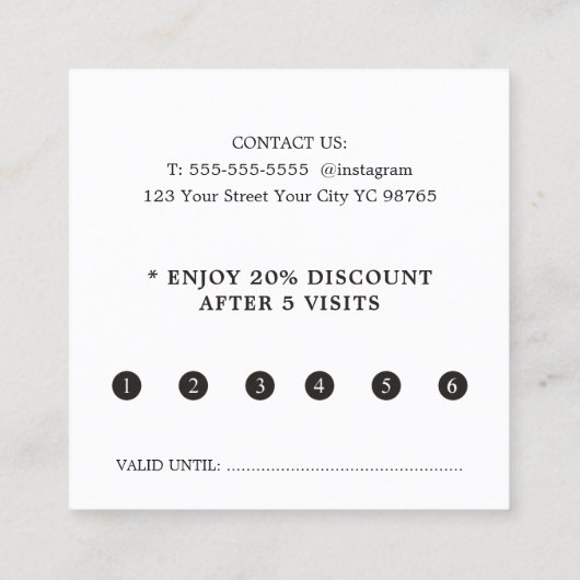 Elegant Kraft Pink Heart Beauty Salon Loyalty Kaar (Achterkant)