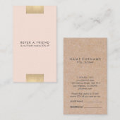 Elegant Kraft Printed Gold Blush Referral Verticaa Visitekaartje (Voorkant / Achterkant)