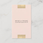 Elegant Kraft Printed Gold Blush Referral Verticaa Visitekaartje (Voorkant)