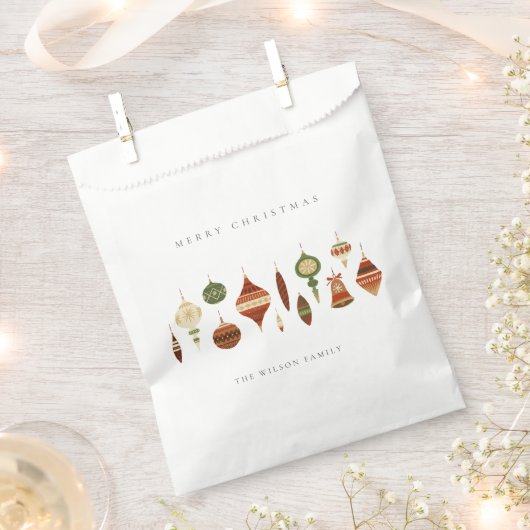 ELEGANT KRAFT RED GREEN STAR CHIRSTMAS ORNAMENS BEDANKZAKJE (Geknipt)