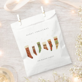 ELEGANT KRAFT RED GREEN STAR CHIRSTMAS STOCKINGS BEDANKZAKJE