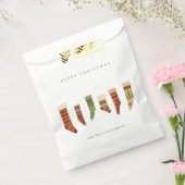 ELEGANT KRAFT RED GREEN STAR CHIRSTMAS STOCKINGS BEDANKZAKJE (Gezegeld)