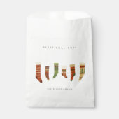 ELEGANT KRAFT RED GREEN STAR CHIRSTMAS STOCKINGS BEDANKZAKJE (Voorkant)