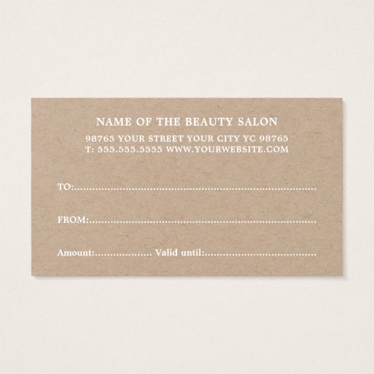 Elegant Kraft Red Pink Heart Beauty Gift Kaart (Achterkant)