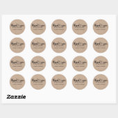 Elegant Kraft Script Bedankt Ronde Sticker (Vel)