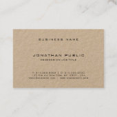 Elegant Kraft Sleek Moderne artistieke monogram Visitekaartje (Achterkant)