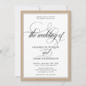 Elegant Kraft Texture Classic Wedding Kaart (Voorkant)