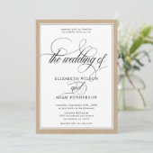 Elegant Kraft Texture Classic Wedding Kaart (Staand voorkant)