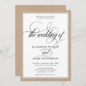 Elegant Kraft Texture Classic Wedding Kaart (Voorkant / Achterkant)