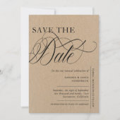 Elegant Kraft Texture Foto Vow Renewal Save The Date (Voorkant)