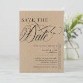 Elegant Kraft Texture Foto Vow Renewal Save The Date (Staand voorkant)