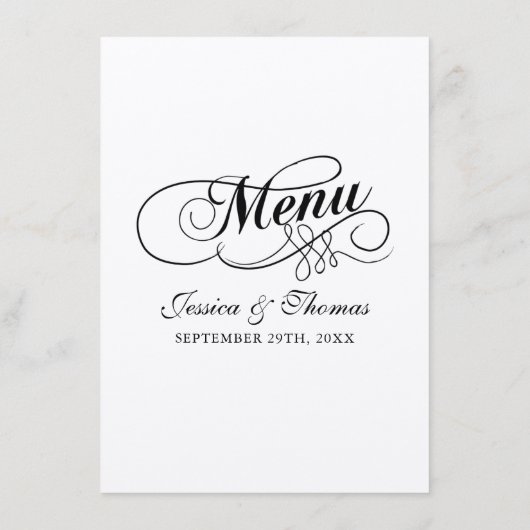 Elegant Kraft Wedding Menu Sjablonen (Achterkant)