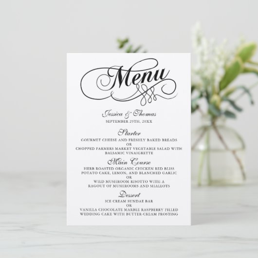 Elegant Kraft Wedding Menu Sjablonen (Staand voorkant)