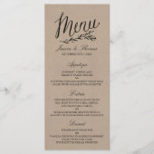 Elegant Kraft Wedding Menu Sjablonen (Voorkant)