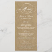 Elegant Kraft Wedding Menu Sjablonen (Voorkant)