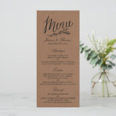Elegant Kraft Wedding Menu Sjablonen (Staand voorkant)