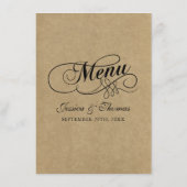 Elegant Kraft Wedding Menu Sjablonen (Achterkant)