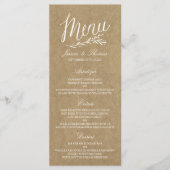 Elegant Kraft Wedding Menu Sjablonen (Voorkant)
