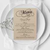 Elegant Kraft Wedding Menu Sjablonen
