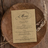 Elegant Kraft Wedding Menu Sjablonen
