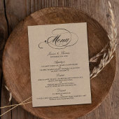 Elegant Kraft Wedding Menu Sjablonen