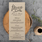Elegant Kraft Wedding Menu Sjablonen