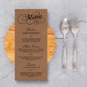 Elegant Kraft Wedding Menu Sjablonen