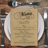 Elegant Kraft Wedding Menu Sjablonen