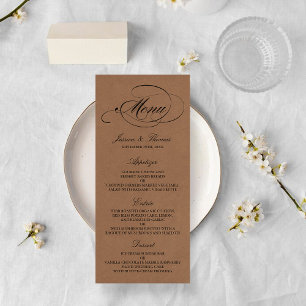 Elegant Kraft Wedding Menu Sjablonen
