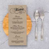 Elegant Kraft Wedding Menu Sjablonen
