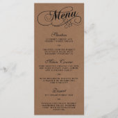 Elegant Kraft Wedding Menu Sjablonen (Voorkant)