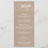 Elegant Kraft Wedding Menu Sjablonen (Voorkant)
