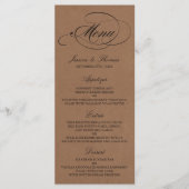 Elegant Kraft Wedding Menu Sjablonen (Voorkant)