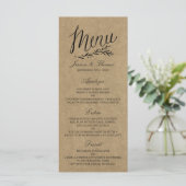 Elegant Kraft Wedding Menu Sjablonen (Staand voorkant)