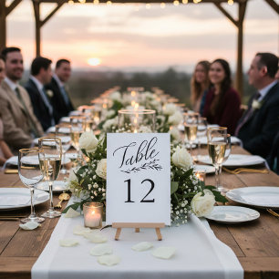 Elegant Kraft Wedding Table Number Sjablonen Kaart