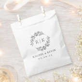 Elegant krans bruiloft Initiaal Monogram Bedankzakje (Geknipt)