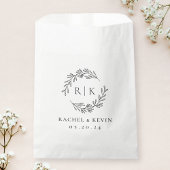 Elegant krans bruiloft Initiaal Monogram Bedankzakje