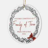 Elegant krans feestelijke winter patroon keramisch ornament (Links)