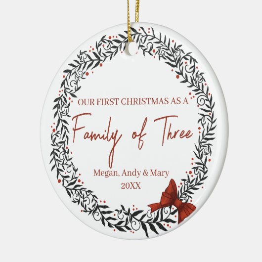 Elegant krans feestelijke winter patroon keramisch ornament (Links)