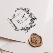 Elegant  krans Monogram Bruiloft Hout Rubberstempel