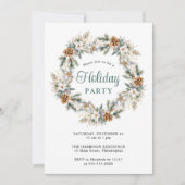 Elegant krans Waterverf kerstfeest Kaart (Voorkant)