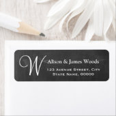 Elegant Krijtbord Monogram Huwelijk Etiket (Insitu)
